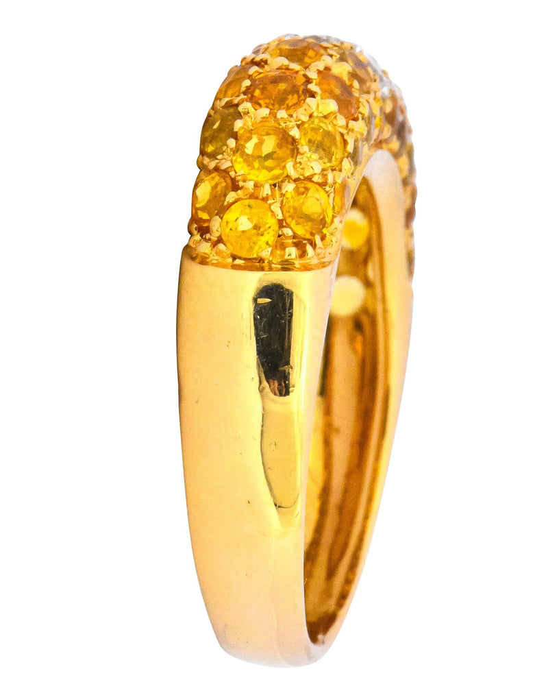 Contemporary Italian 3.85 CTW Diamond Yellow Sapphire 18 Karat Gold Ring - Wilson's Estate Jewelry