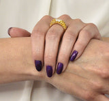 Contemporary Italian 3.85 CTW Diamond Yellow Sapphire 18 Karat Gold Ring - Wilson's Estate Jewelry