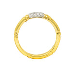 Contemporary John Hardy Pave Diamond 18 Karat Gold Bamboo Band Ring - Wilson's Estate Jewelry
