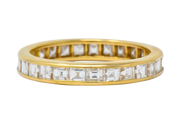 Contemporary Oscar Heyman 1.35 CTW Square Step Diamond 18 Karat Gold Eternity Band - Wilson's Estate Jewelry