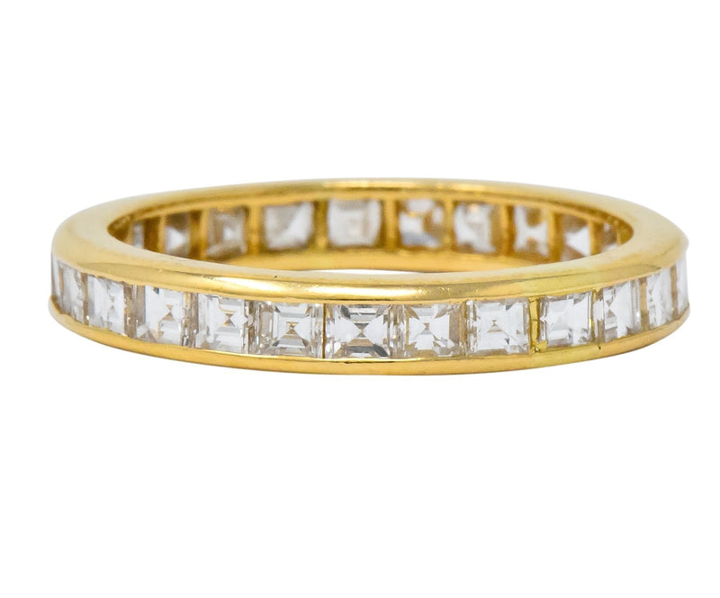 Contemporary Oscar Heyman 1.35 CTW Square Step Diamond 18 Karat Gold Eternity Band - Wilson's Estate Jewelry