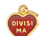 Contemporary Red Enamel 18 Karat Gold Sempre Uniti Heart Charm - Wilson's Estate Jewelry
