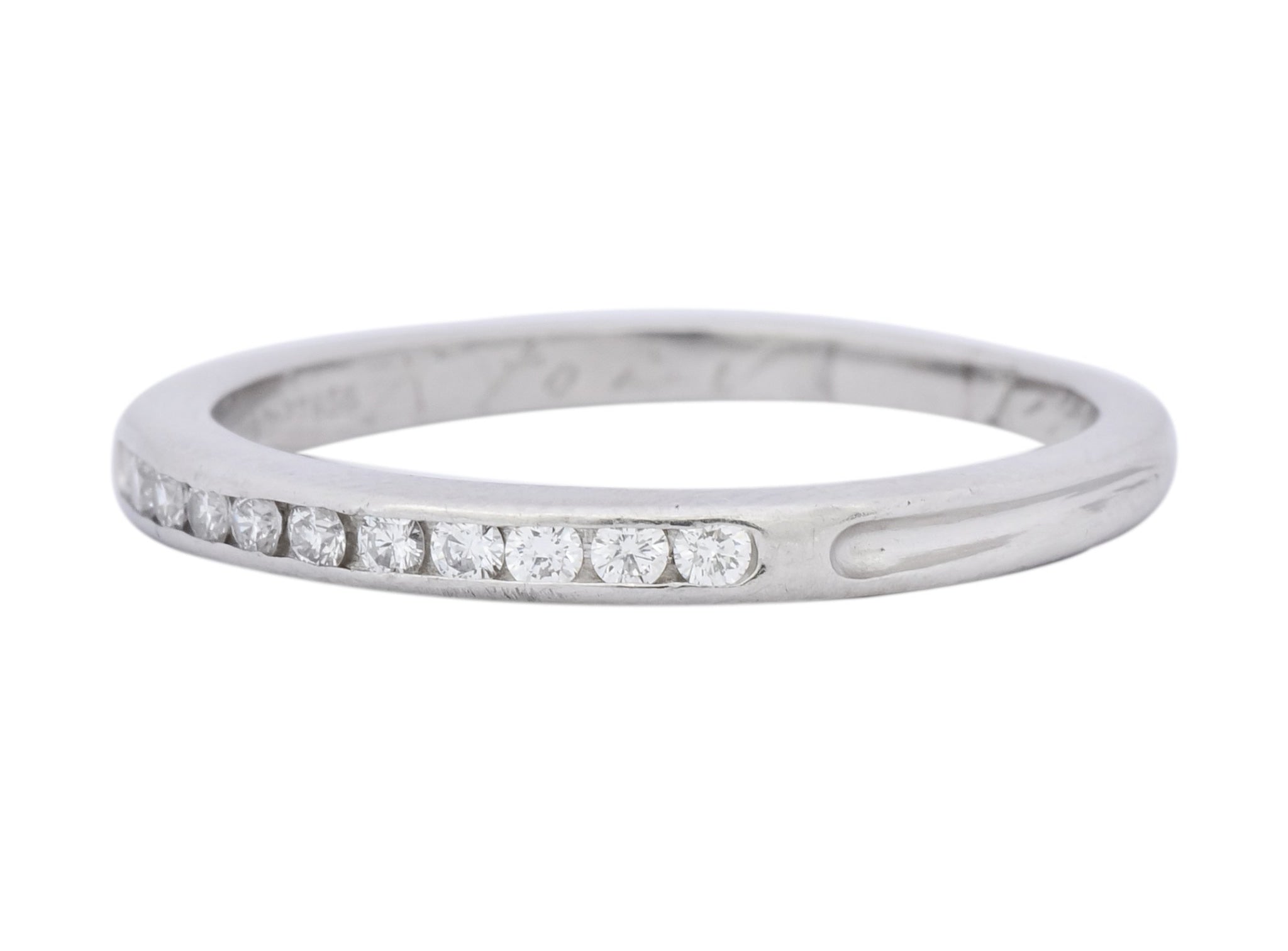 Contemporary Tiffany & Co. Diamond Platinum Anniversary Band Ring - Wilson's Estate Jewelry