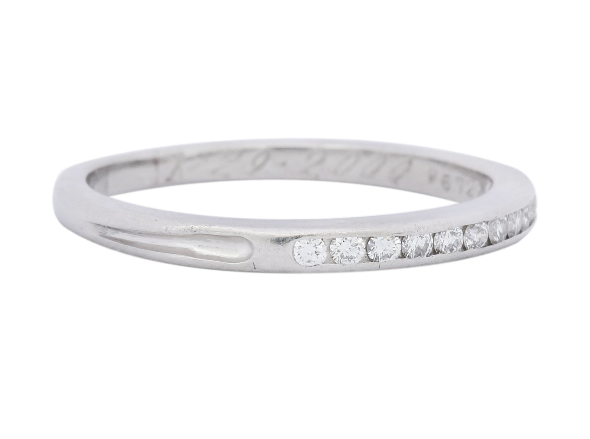 Contemporary Tiffany & Co. Diamond Platinum Anniversary Band Ring - Wilson's Estate Jewelry