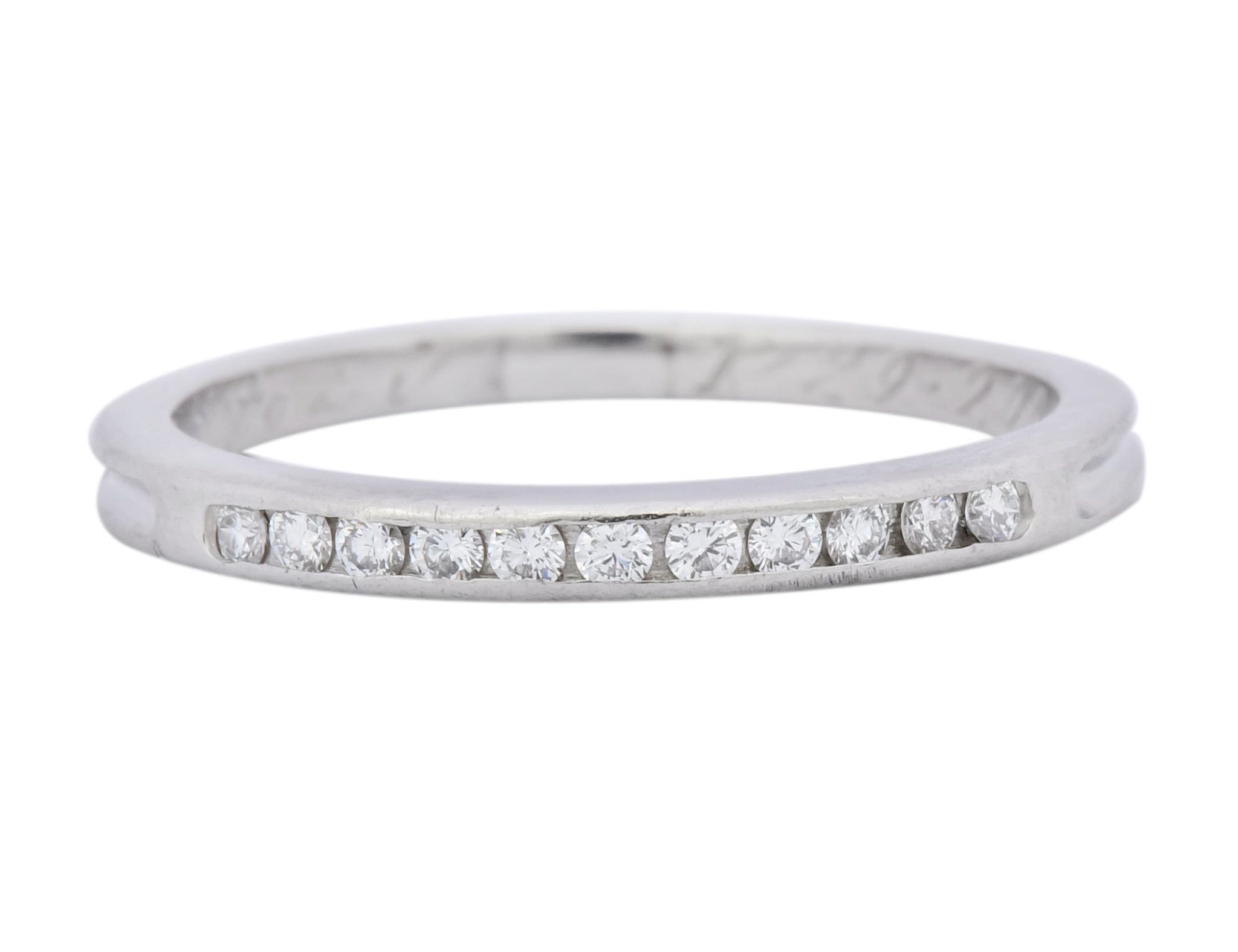 Contemporary Tiffany & Co. Diamond Platinum Anniversary Band Ring - Wilson's Estate Jewelry