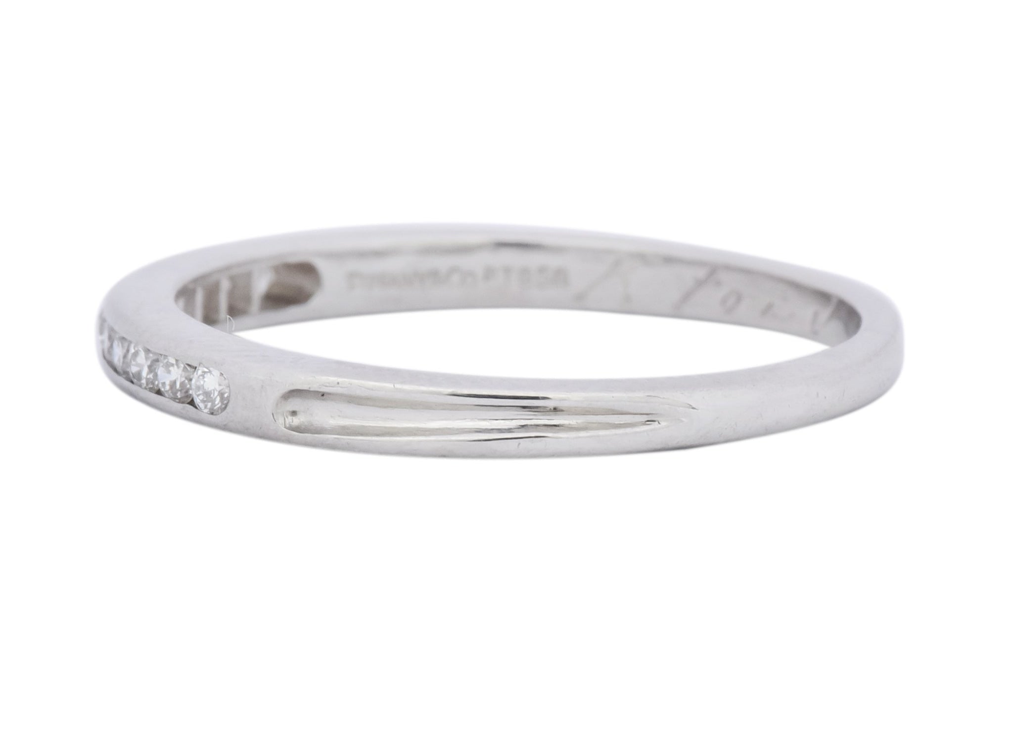 Contemporary Tiffany & Co. Diamond Platinum Anniversary Band Ring - Wilson's Estate Jewelry