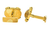 Vintage Tiger's Eye Cabochon 18 Karat Gold Clawed Men's Cufflinks Wilson's Estate Jewelry