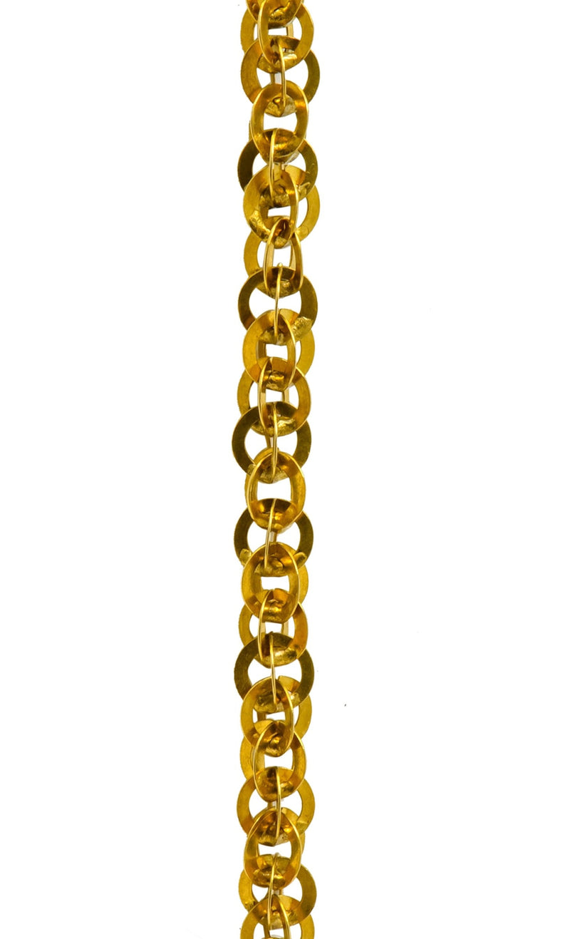 Continental Victorian 19 Karat Yellow Gold Spherical Long Chain - Wilson's Estate Jewelry