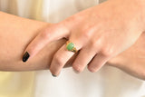 D & F Victorian Jadeite Jade 18 Karat Gold Unisex Ring GIA Wilson's Estate Jewelry
