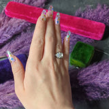 Art Deco 1.60 CTW Asscher Diamond Sapphire Platinum Engagement Ring