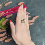 1920's Art Deco 0.67 CTW Diamond 14 Karat Two-Tone Gold Antique Snake Ring