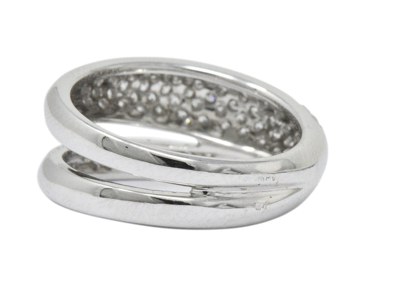 Damiani Contemporary 1.20 CTW Diamond 18 Karat White Gold Alternative Ring With Box Wilson's Estate Jewelry