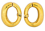 David Webb 18 Karat Yellow Gold Hoop Ear-Clip Earrings - Wilson's Estate Jewelry