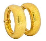 David Webb 18 Karat Yellow Gold Hoop Ear-Clip Earrings - Wilson's Estate Jewelry