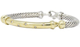 David Yurman 0.20 CTW Diamond Sterling Silver 14 Karat Gold Bracelet - Wilson's Estate Jewelry