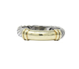 David Yurman 14 Karat Gold Sterling Silver Metro Cable Stack Band Ring Wilson's Estate Jewelry