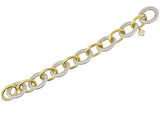 David Yurman 18 Karat Gold Extra Large Oval Sterling Silver Link Bracelet - Wilson's Estate Jewelry