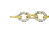 David Yurman 18 Karat Gold Extra Large Oval Sterling Silver Link Bracelet - Wilson's Estate Jewelry