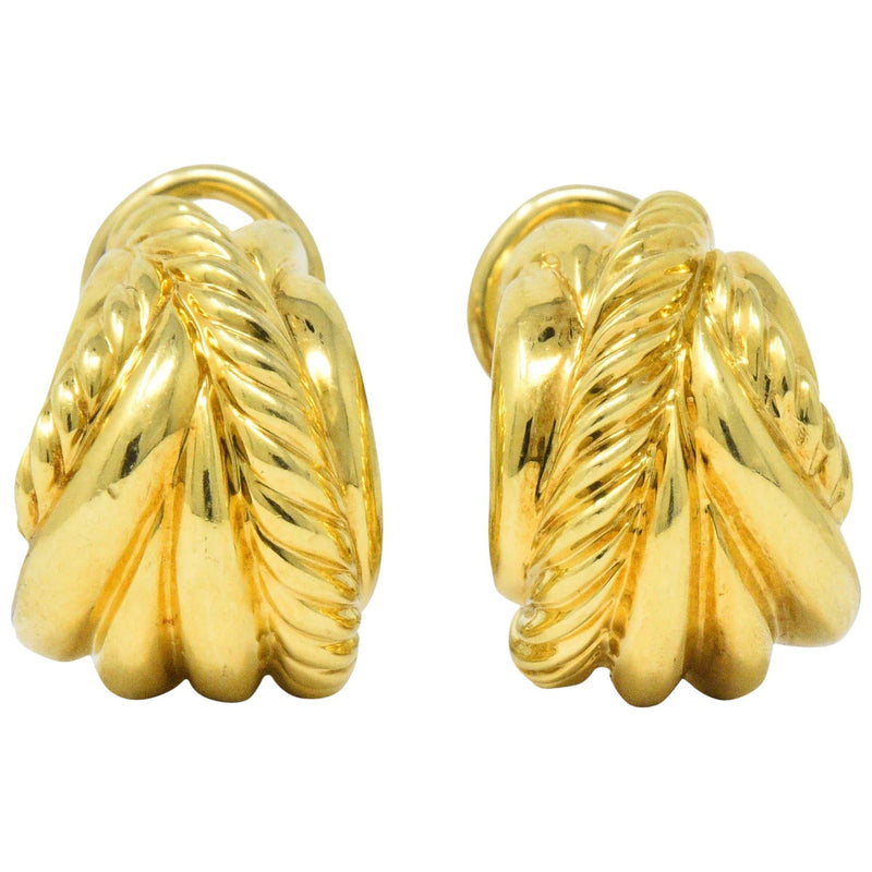 David Yurman 18 Karat Gold Shrimp Earrings Wilson's Estate Jewelry