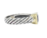David Yurman Amethyst 14 Karat Gold Sterling Silver Metro Cable Stack Ring Wilson's Estate Jewelry
