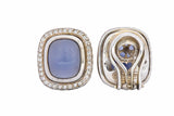 David Yurman Chalcedony 0.70 CTW Diamond Sterling Silver Earrings Wilson's Estate Jewelry