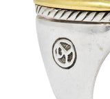 David Yurman Checkerboard Quartz 18 Karat Gold Sterling Silver Albion Cocktail Ring - Wilson's Estate Jewelry