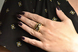 David Yurman Contemporary Smoky Quartz 18 Karat Gold Sterling Silver Ring Wilson's Estate Jewelry