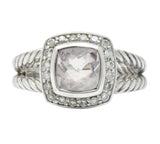 David Yurman Diamond Morganite Sterling Silver Albion Ring Wilson's Estate Jewelry