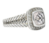 David Yurman Diamond Morganite Sterling Silver Albion Ring Wilson's Estate Jewelry
