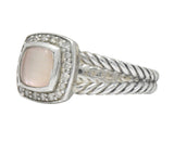 David Yurman Diamond Pink Mother of Pearl Sterling Silver Albion Ring Wilson's Estate Jewelry