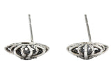David Yurman Diamond Sterling Silver Starburst Earrings Wilson's Estate Jewelry