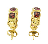 David Yurman Garnet Tourmaline 18 Karat Gold Earrings Wilson's Estate Jewelry