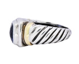 David Yurman Iolite Sterling Silver 14 Karat Gold Noblesse Ring - Wilson's Estate Jewelry