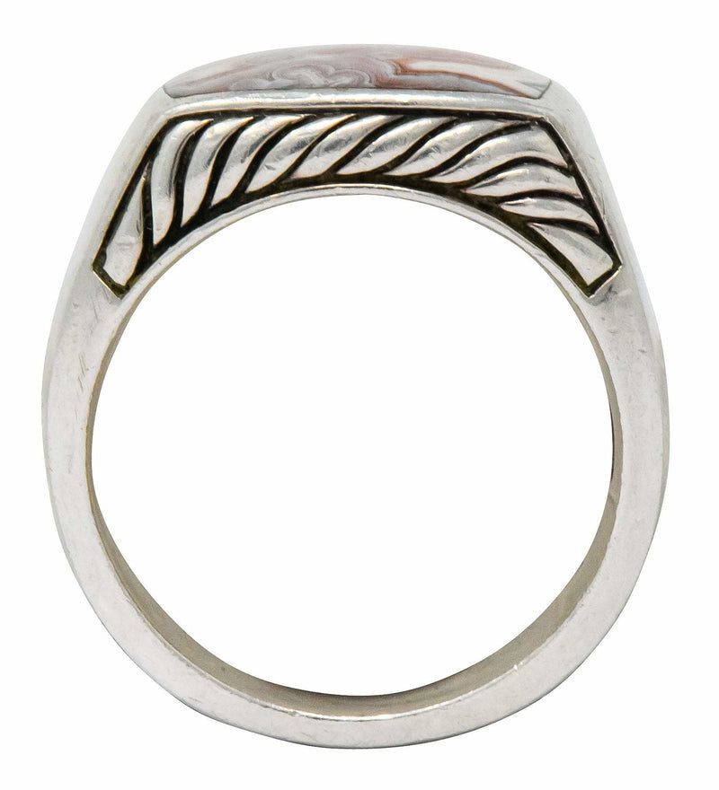 David Yurman Jasper Ring Sterling Silver Men's Exotic Stone Ring - Wilson's Estate Jewelry