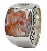 David Yurman Jasper Ring Sterling Silver Men's Exotic Stone Ring - Wilson's Estate Jewelry