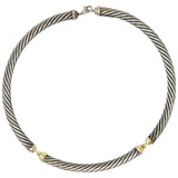 David Yurman Metro Sterling Silver 14 Karat Gold Cable Necklace Wilson's Estate Jewelry