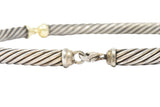 David Yurman Metro Sterling Silver 14 Karat Gold Cable Necklace Wilson's Estate Jewelry
