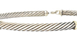David Yurman Metro Sterling Silver 14 Karat Gold Cable Necklace Wilson's Estate Jewelry