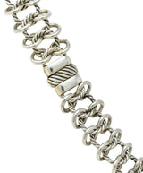 David Yurman Quartz 18 Karat Gold Woven Sterling Silver Link Chain Necklace - Wilson's Estate Jewelry