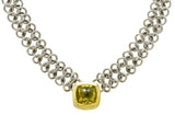David Yurman Quartz 18 Karat Gold Woven Sterling Silver Link Chain Necklace - Wilson's Estate Jewelry