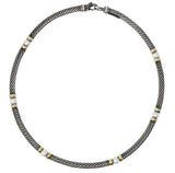David Yurman Round Pearl Sterling Silver 14 Karat Gold Hampton Cable Necklace - Wilson's Estate Jewelry