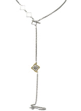 David Yurman Sterling Silver 18 Karat Gold Long Quatrefoil Chain Necklace - Wilson's Estate Jewelry