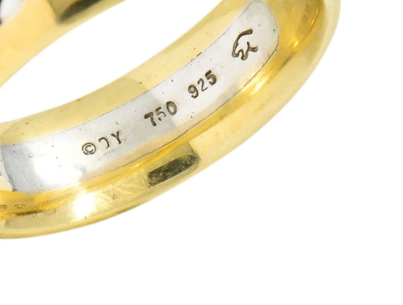 David Yurman Sterling Silver 18 Karat Two-Tone Gold Men's Band Ring - Wilson's Estate Jewelry