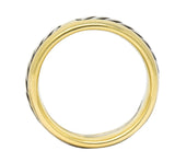 David Yurman Sterling Silver 18 Karat Two-Tone Gold Men's Band Ring - Wilson's Estate Jewelry