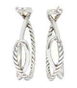 David Yurman Sterling Silver Twisted Cable Hoop Earrings - Wilson's Estate Jewelry