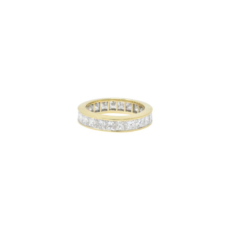 Dazzling 3.25 CTW Princess Cut Diamond 18 Karat Gold Eternity Band Ring Wilson's Estate Jewelry