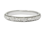 Delightful Art Deco Platinum Wedding Band Stack Ring Wilson's Estate Jewelry