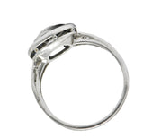Distinct Art Deco Diamond Sapphire Platinum Engagement Ring Wilson's Estate Jewelry