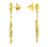 Doris Panos Diamond Mother-Of-Pearl 18 Karat Gold Sunburst Drop Earrings Wilson's Estate Jewelry