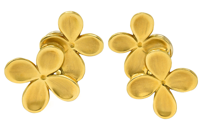1987 Angela Cummings Vintage 18 Karat Gold Floral Ear-Clip EarringsEarrings - Wilson's Estate Jewelry